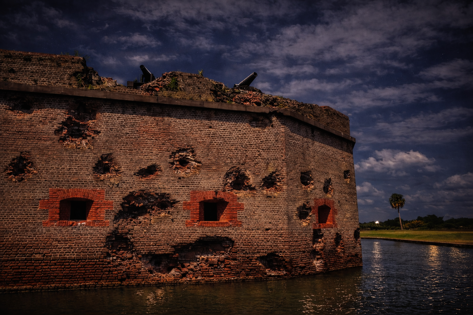 Historic cannon and fort arches, Savannah