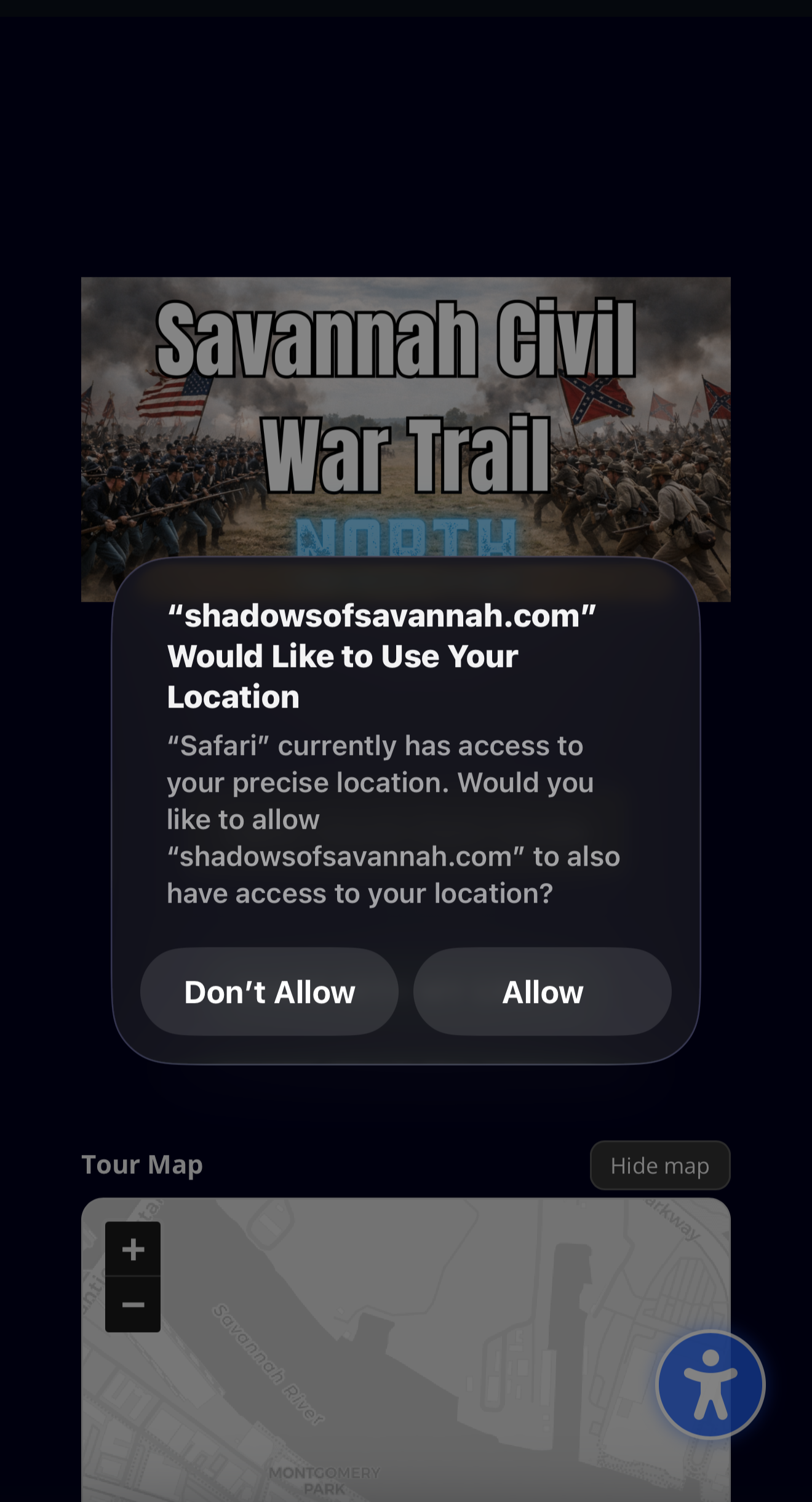 Allow location access